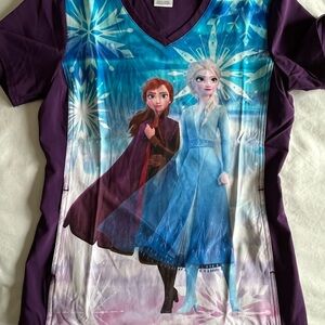 Frozen Disney Scrub Top  Print.Elsa & Anna   New